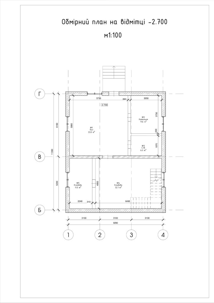 Обмірний план на відмітці -2.700
